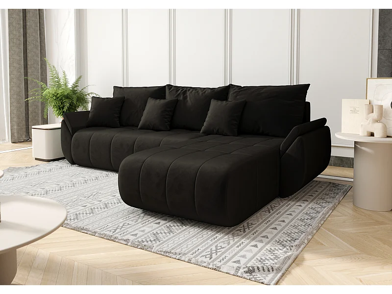 Ecksofa mit schlaffunktion und bettkasten TOKYO, stoff MONOLITH, Dunkelgrau, Rechts