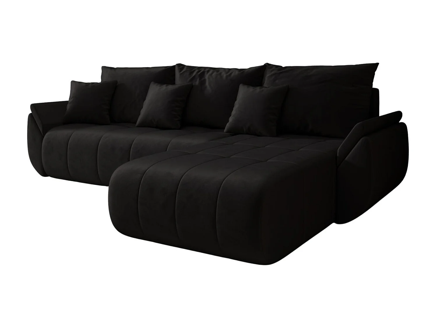 Canapé d'angle convertible avec compartiment de rangement TOKYO, tissu MONOLITH, anthracite, à droite