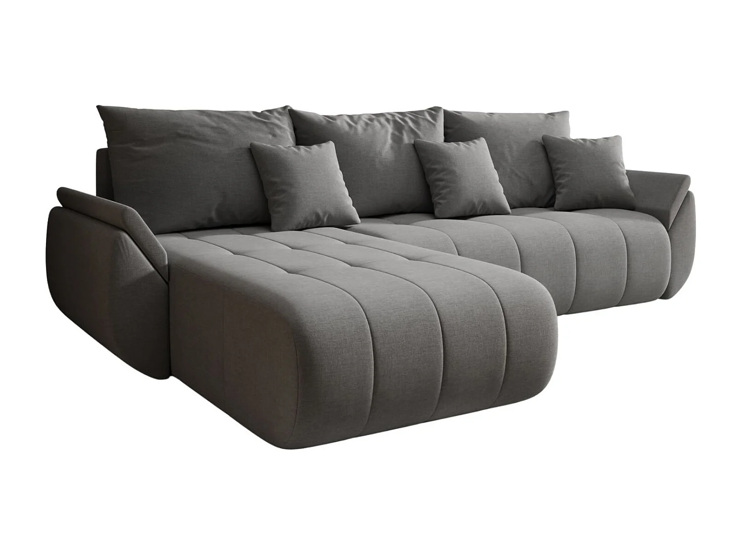 Canapé d'angle convertible avec rangement TOKYO, tissu WIND, acier, gauche