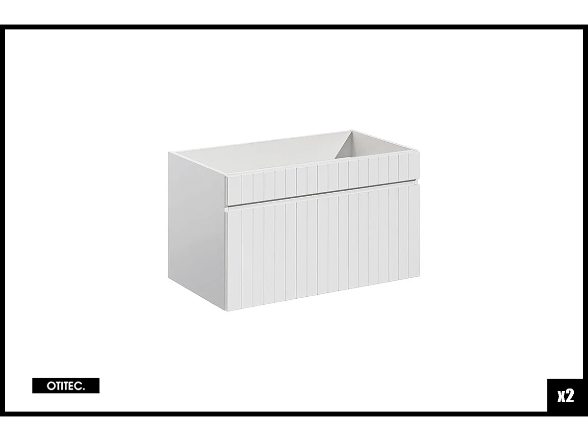 Meuble sous vasque de 160 cm - avec plan - 2 tiroirs - MINO