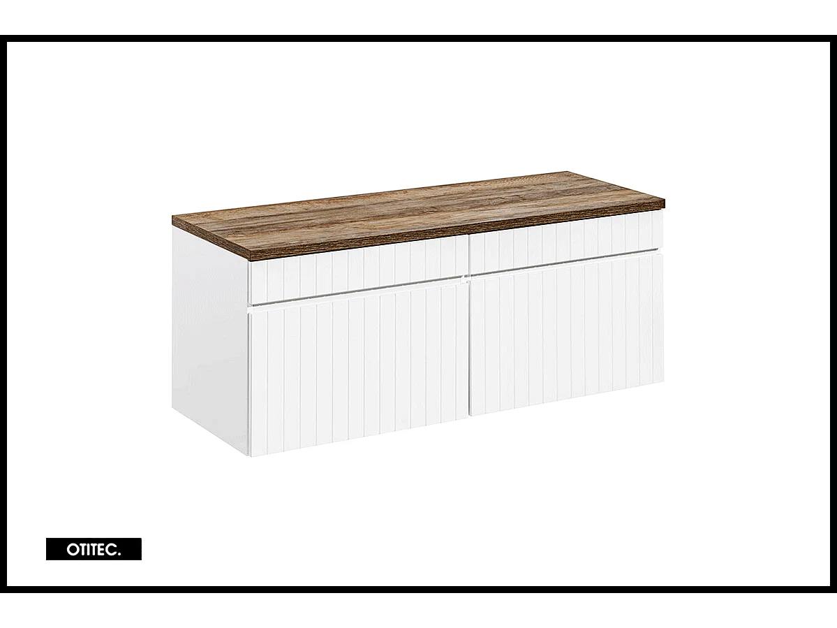 Meuble sous vasque de 160 cm - avec plan - 2 tiroirs - MINO