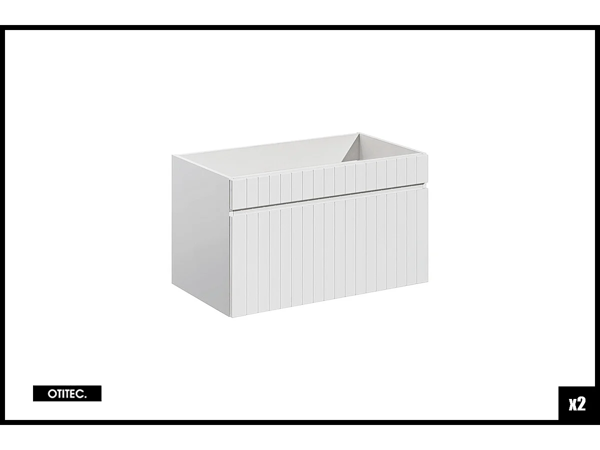 Meuble sous vasque de 160 cm - avec plan - 2 tiroirs - MINO