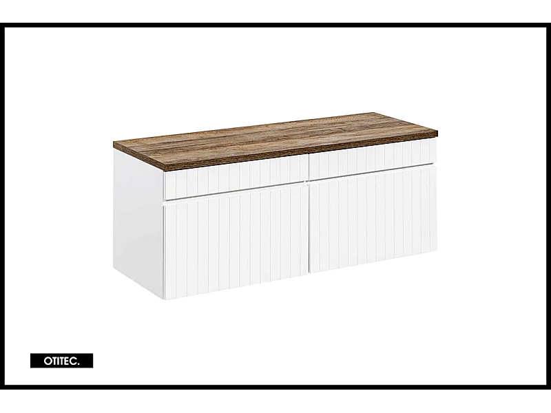 Meuble sous vasque de 160 cm - avec plan - 2 tiroirs - MINO