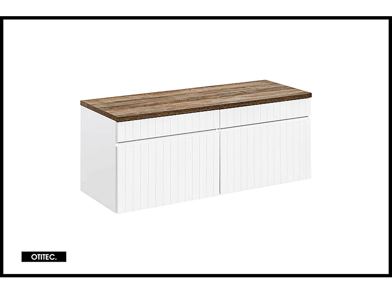 Meuble sous vasque de 160 cm - avec plan - 2 tiroirs - MINO