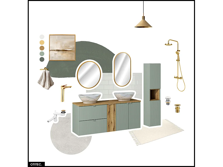 Meuble sous vasque - 60 cm - avec Plan - ROSEAU