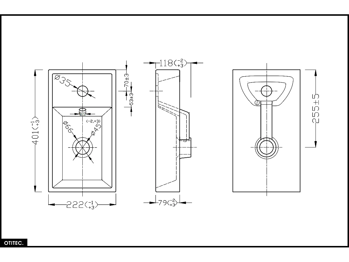 Ensemble meuble lave main - 40 cm - avec Vasque - WOTANIA