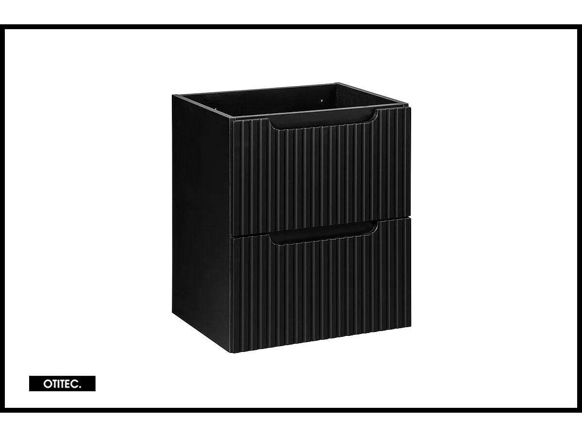 Meuble sous vasque de 50 cm - avec plan - Noir/Oak - 2 tiroirs - VOLTA BLACK