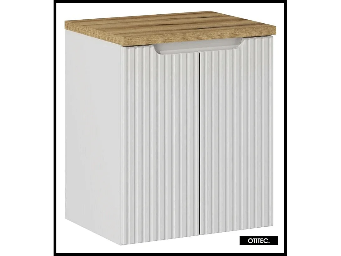 Meuble sous vasque de 50 cm - avec plan - Oak/Blanc - 2 portes - VOLTA WHITE