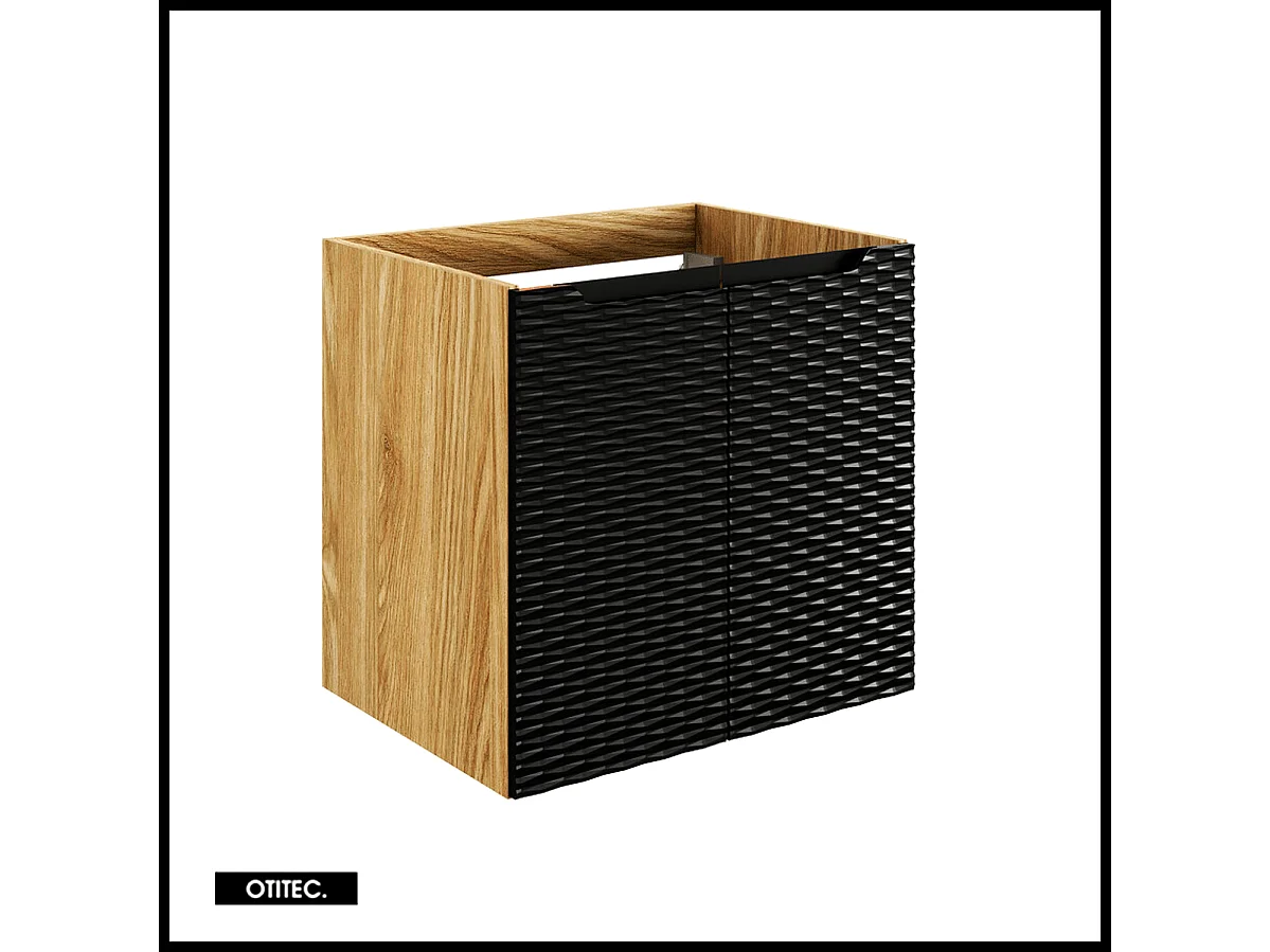 Meuble sous vasque de 60 cm - avec plan - 2 portes - SEA BLACK