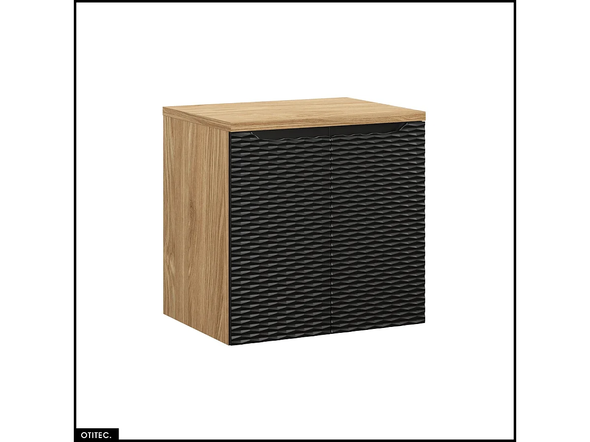 Meuble sous vasque de 60 cm - avec plan - 2 portes - SEA BLACK