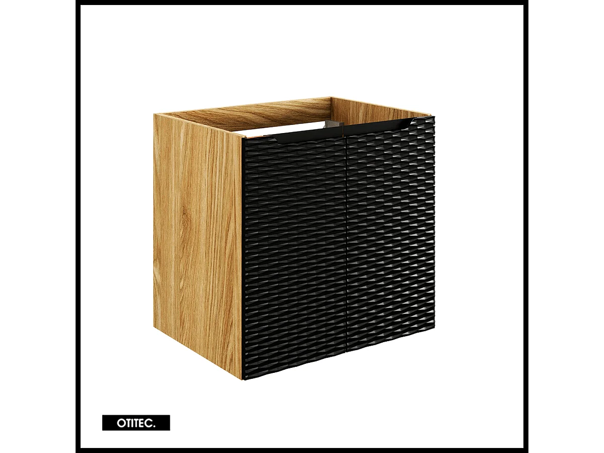 Meuble sous vasque de 60 cm - avec plan - 2 portes - SEA BLACK