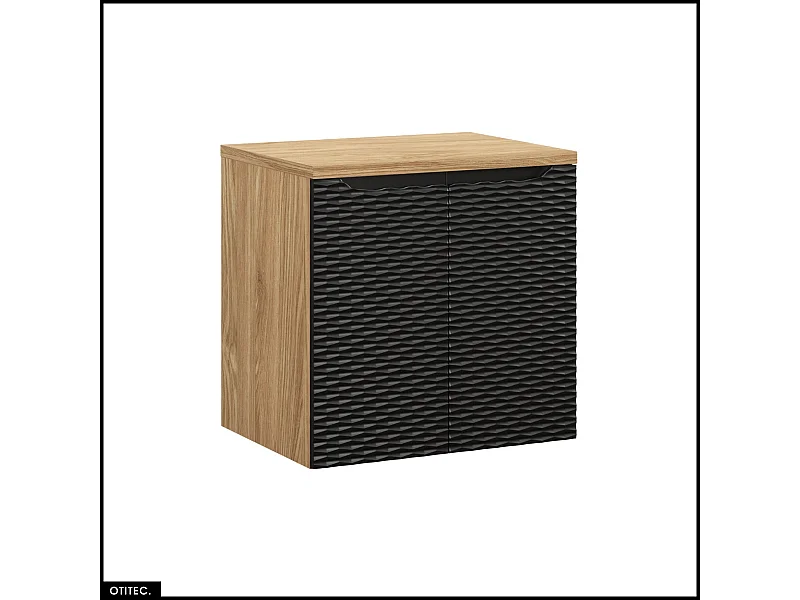 Meuble sous vasque de 60 cm - avec plan - 2 portes - SEA BLACK