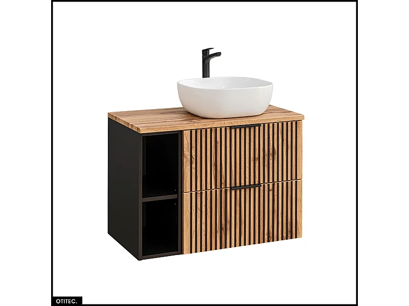 Ensemble de meubles sous vasque - 80 cm - avec Vasque à poser - WOTANIA