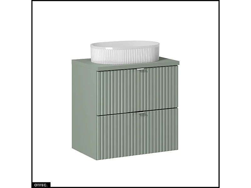 Meuble sous vasque - 60 cm - avec Plan - Vasque à poser - ROSEAU