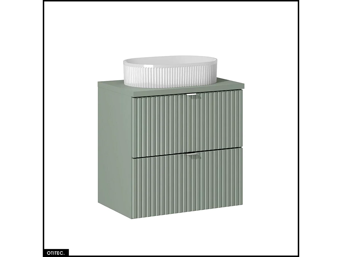 Meuble sous vasque - 60 cm - avec Plan - Vasque à poser - ROSEAU