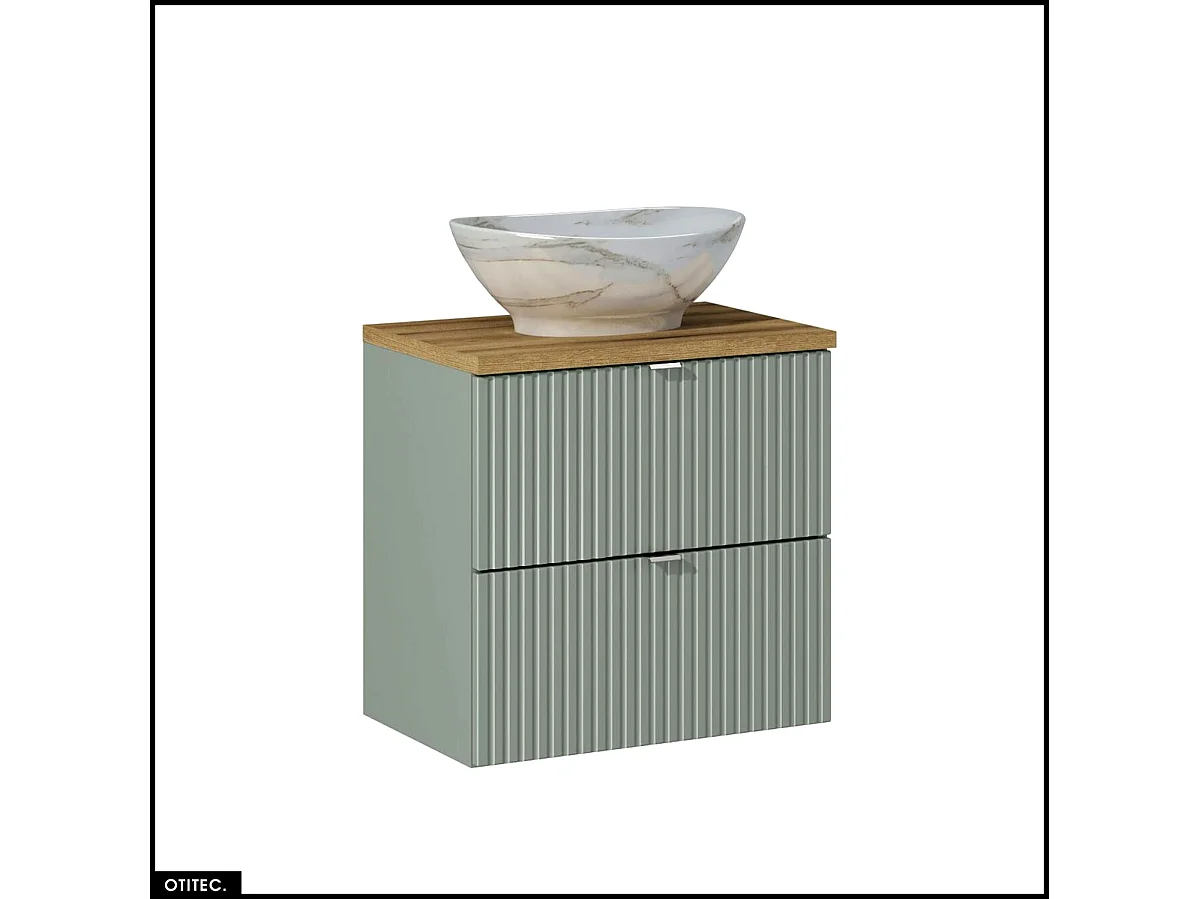 Meuble sous vasque - 60 cm - avec Plan - Vasque à poser - ROSEAU