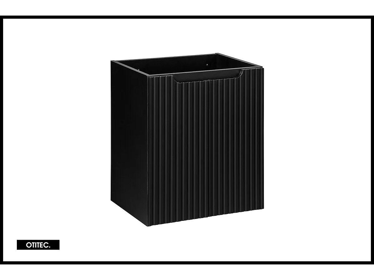 Meuble sous vasque de 50 cm - avec plan - Noir - 2 portes - VOLTA BLACK