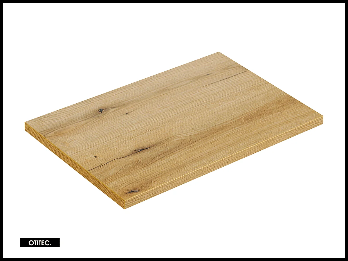 Meuble sous vasque de 80 cm - avec plan - Noir/Oak - 2 tiroirs - VOLTA BLACK