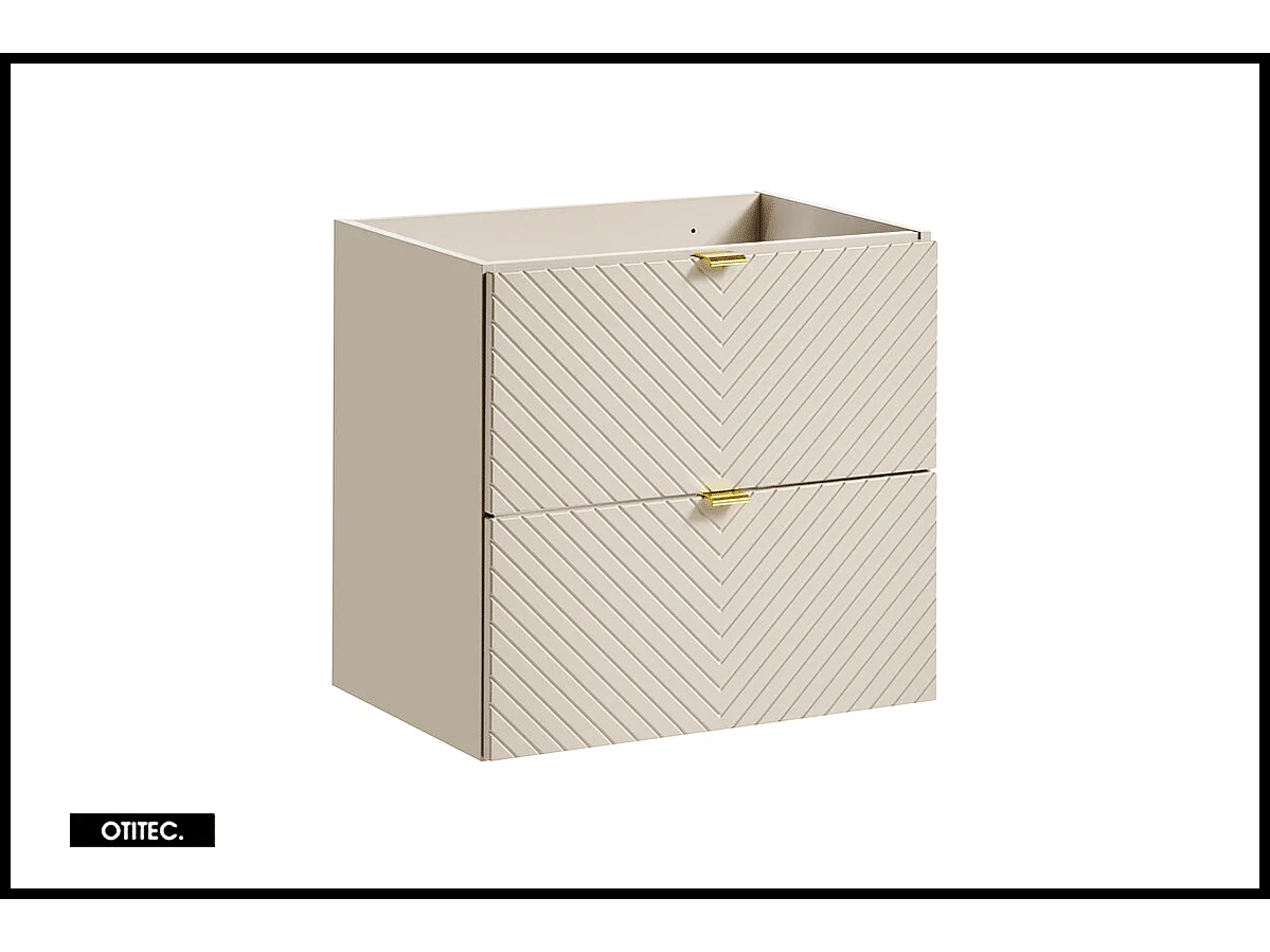 Meuble sous vasque de 60 cm - avec vasque à poser - 2 tiroirs - DANO