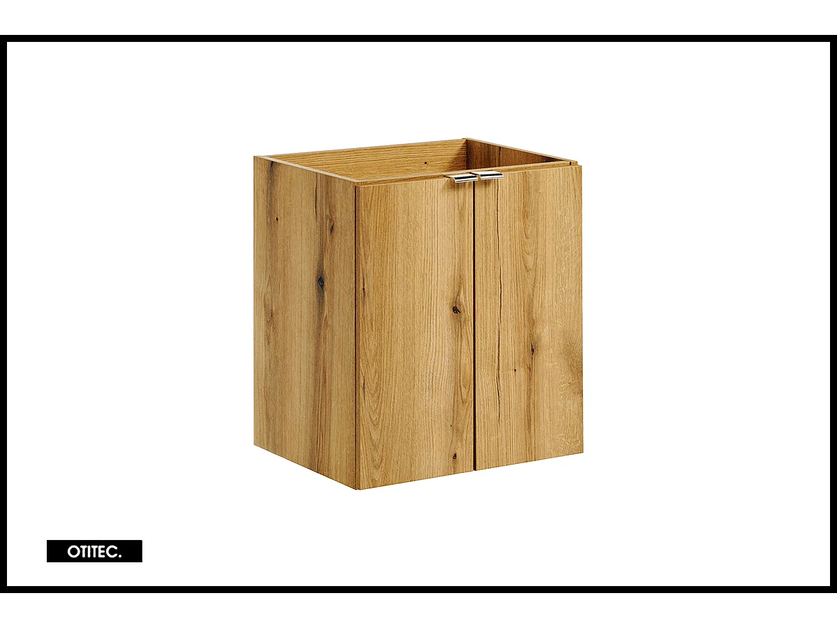 Meuble sous vasque de 50 cm - avec plan - Oak/Blanc - 2 portes - VOLTA OAK
