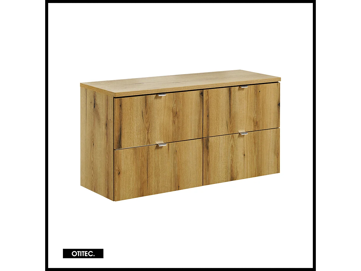 Meuble sous vasque de 120 cm - avec plan - Oak - 4 tiroirs - VOLTA OAK