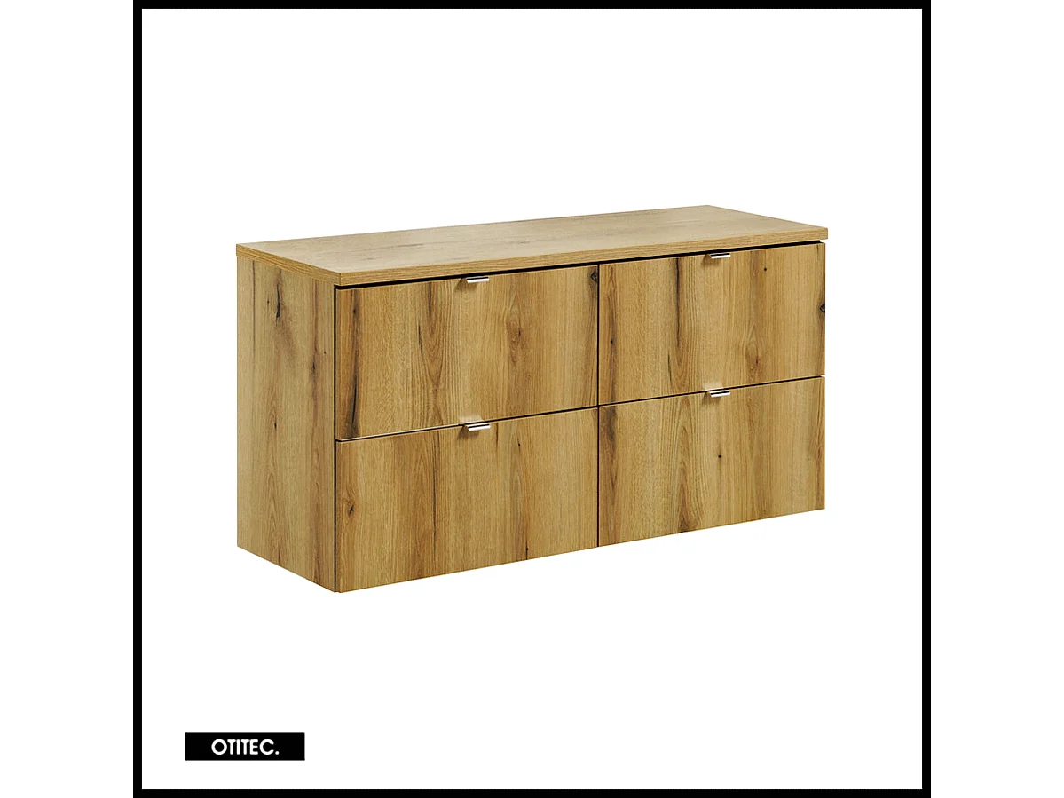 Meuble sous vasque de 120 cm - avec plan - Oak - 4 tiroirs - VOLTA OAK