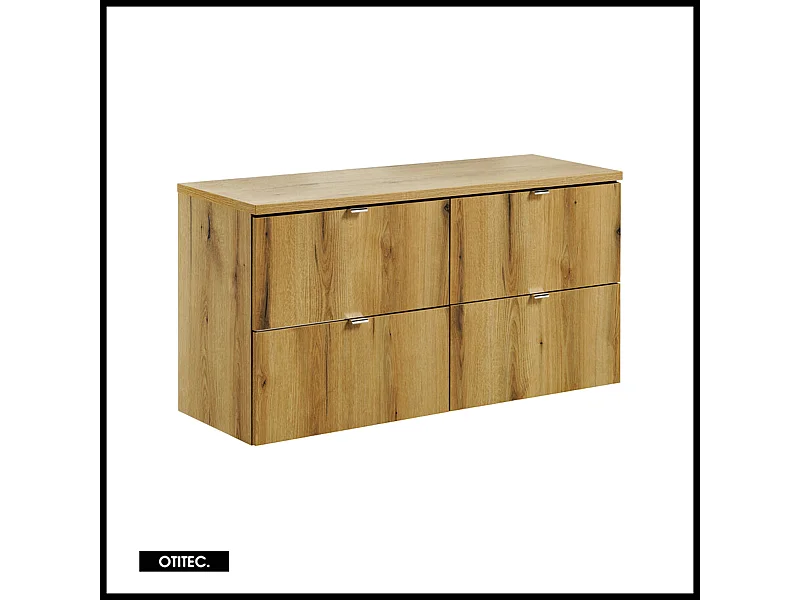 Meuble sous vasque de 120 cm - avec plan - Oak - 4 tiroirs - VOLTA OAK