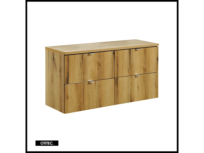 Meuble sous vasque de 120 cm - avec plan - Oak - 4 tiroirs - VOLTA OAK