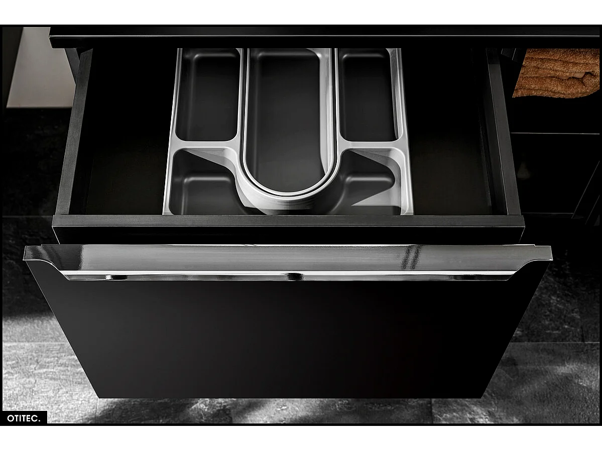 Meubles sous vasque - 80 cm - avec Vasque à poser et Plan - BOLD BLACK