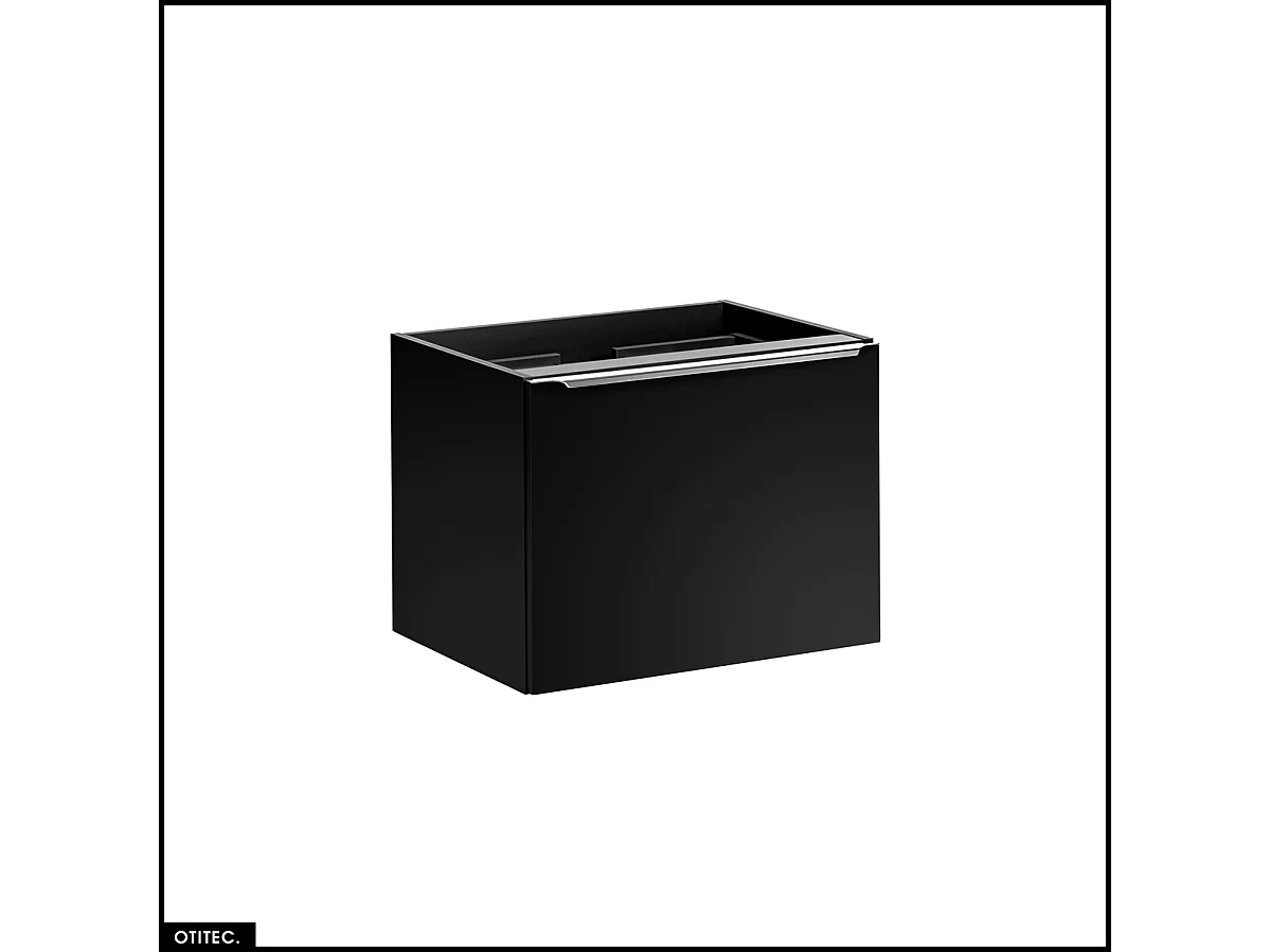 Meubles sous vasque - 80 cm - avec Vasque à poser et Plan - BOLD BLACK