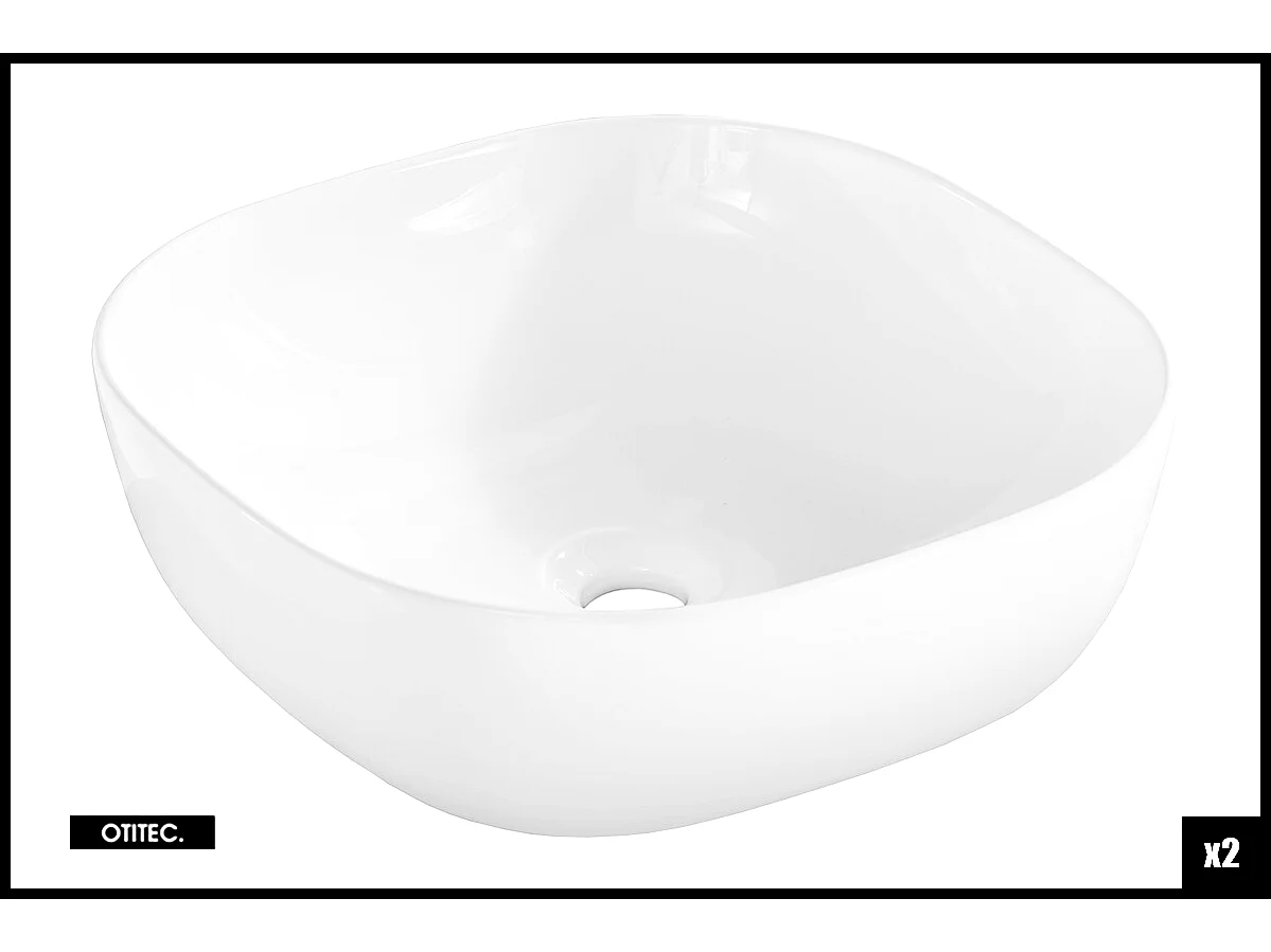 Meuble sous vasque de 180 cm - avec 2 vasques à poser - avec plan - 2 tiroirs - MINO