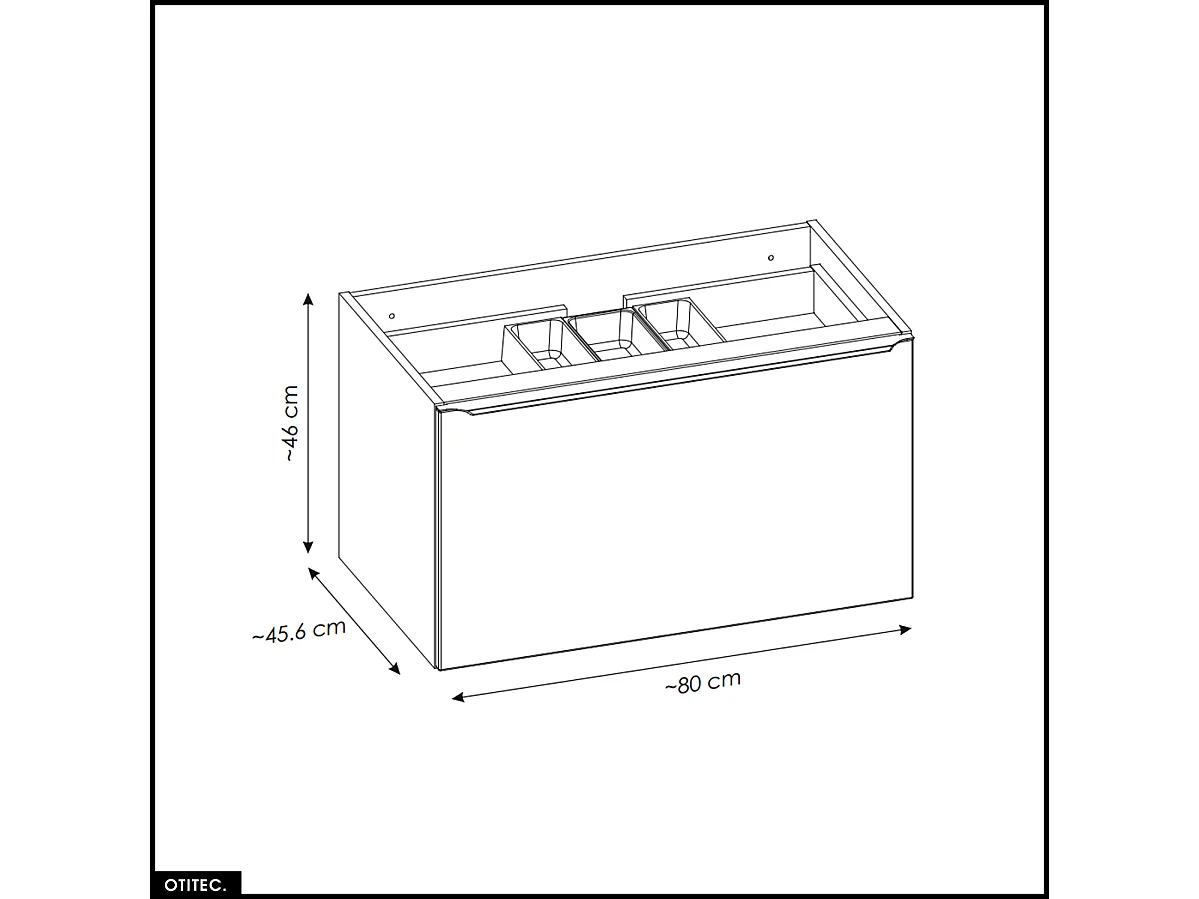 Meuble sous vasque - 80 cm - avec Vasque à poser et Plan - BOLD OAK