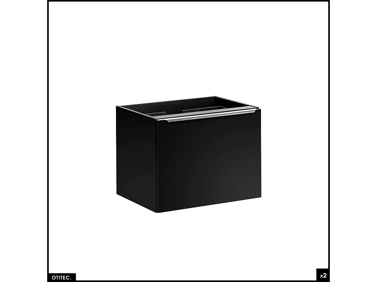 Set de meubles sous vasque - 120 cm - avec 2 Vasques à poser et Plan - BOLD BLACK