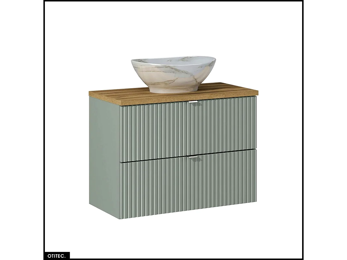 Meuble sous vasque - 80 cm - avec Plan - Vasque à poser - ROSEAU