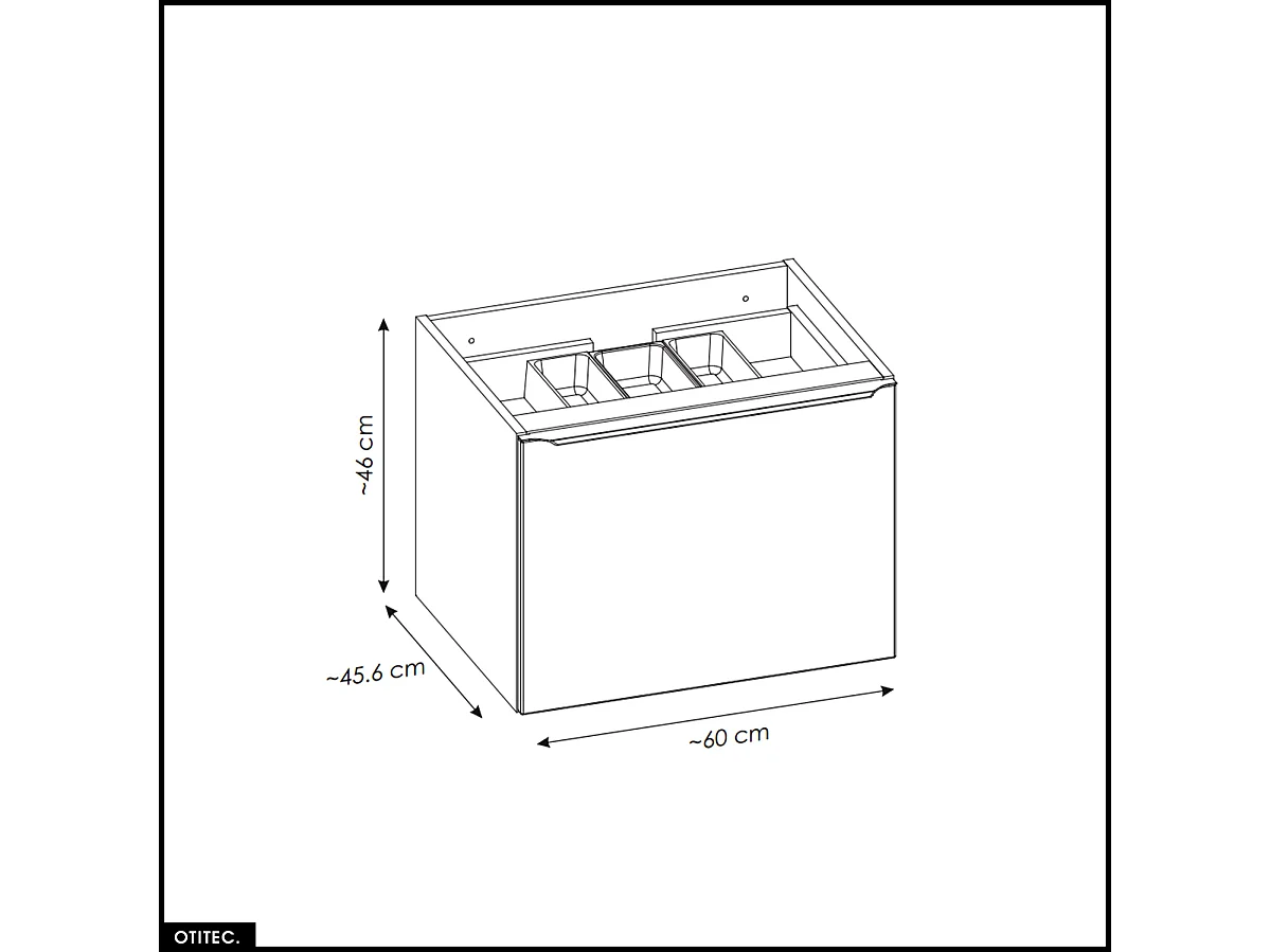 Meuble sous vasque - 60 cm - avec Vasque à poser et Plan - BOLD TAUPE