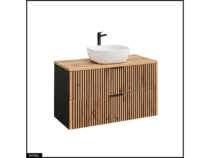 Ensemble de meubles sous vasque - 100 cm - avec Vasque à poser - WOTANIA