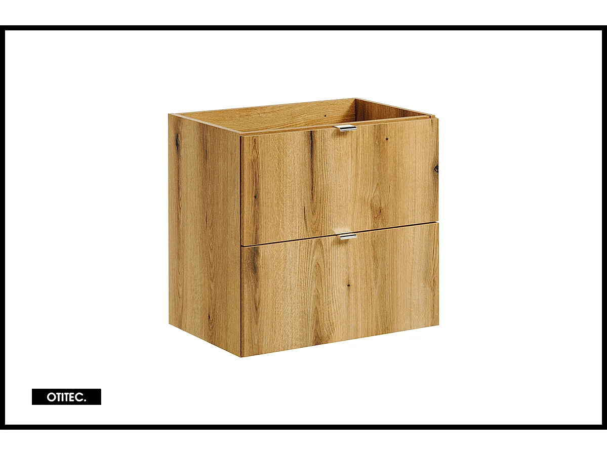 Meuble sous vasque de 60 cm - avec vasque à encastrer - Oak - 2 tiroirs - VOLTA OAK