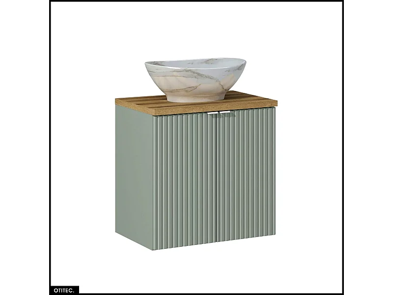 Meuble sous vasque - 60 cm - avec Plan - Vasque à poser - ROSEAU