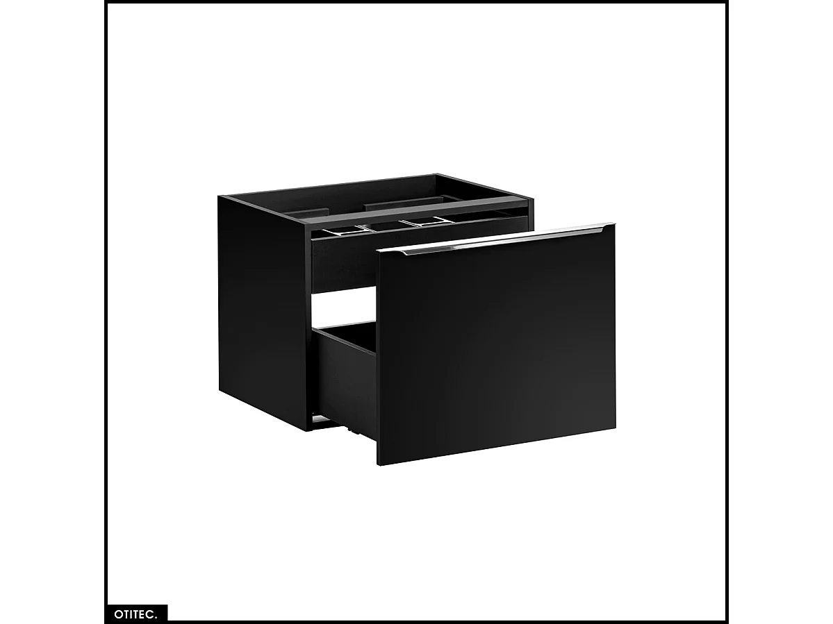 Meubles sous vasque - 80 cm - avec Vasque à poser et Plan - BOLD BLACK