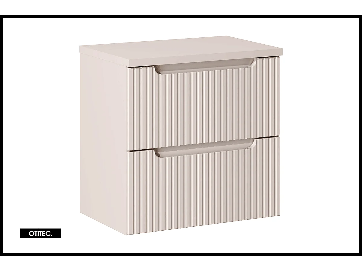 Meuble sous vasque de 60 cm - avec plan - Cachemire Mat - 2 tiroirs - VOLTA CASHMERE