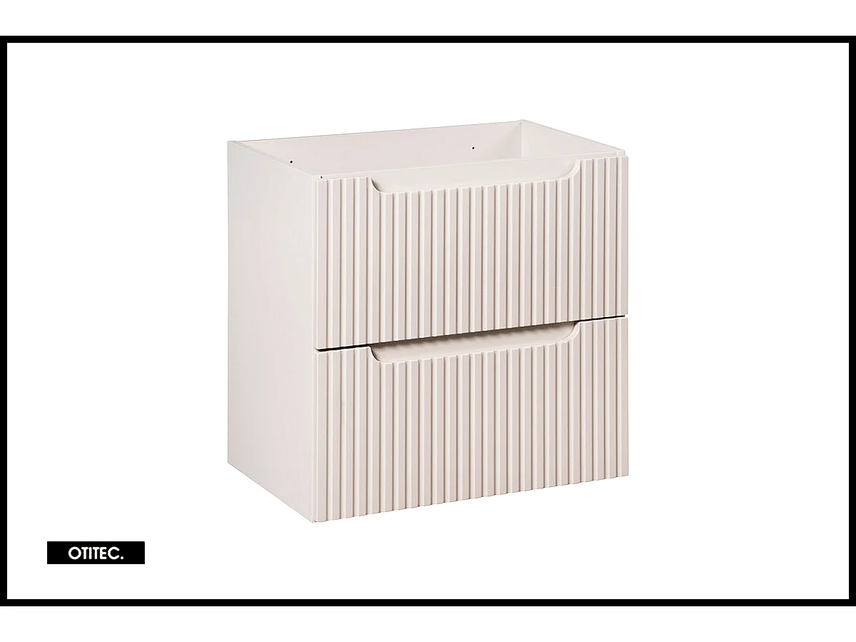 Meuble sous vasque de 60 cm - avec plan - Cachemire Mat - 2 tiroirs - VOLTA CASHMERE