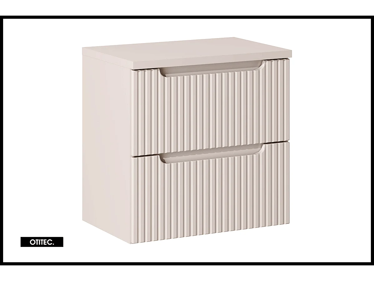 Meuble sous vasque de 60 cm - avec plan - Cachemire Mat - 2 tiroirs - VOLTA CASHMERE