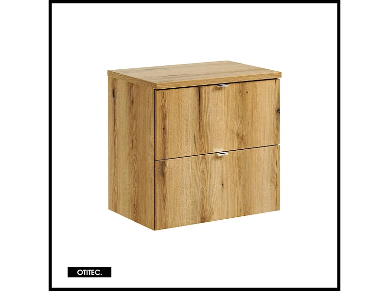 Meuble sous vasque de 60 cm - avec plan - Oak - 2 tiroirs - VOLTA OAK