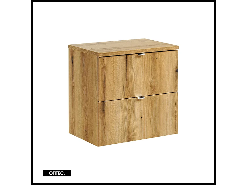Meuble sous vasque de 60 cm - avec plan - Oak - 2 tiroirs - VOLTA OAK