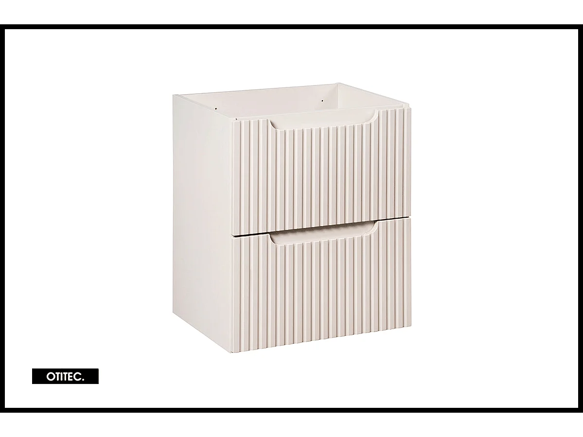 Meuble sous vasque de 50 cm - avec vasque à poser - avec plan - Cachemire Mat/Oak - 2 tiroirs - VOLTA CASHMERE