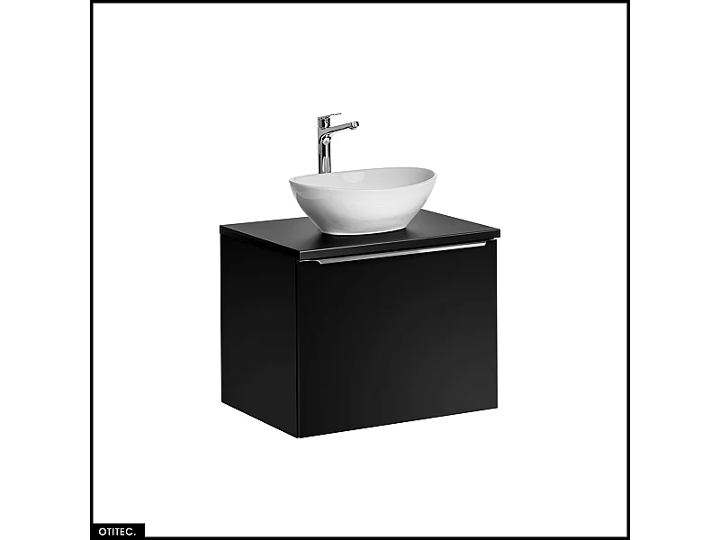 Meuble sous vasque - 60 cm - avec Vasque à poser et Plan - BOLD BLACK