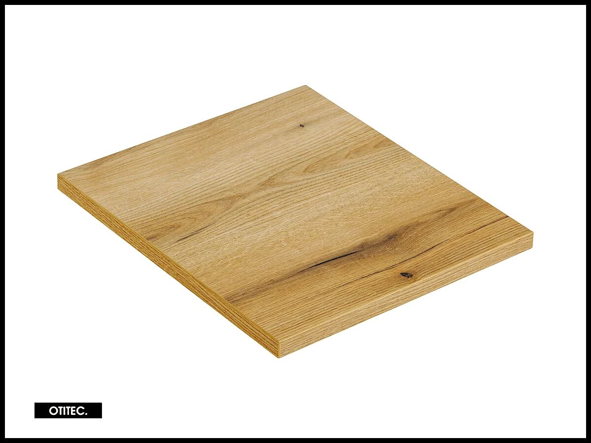 Meuble sous vasque de 50 cm - avec plan - Oak/Blanc - 2 tiroirs - VOLTA WHITE