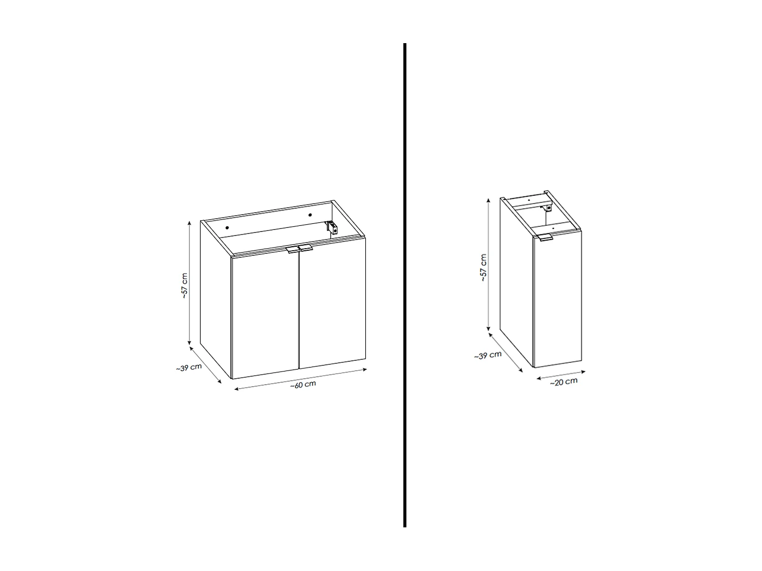 Meuble sous vasque de 140 cm - avec plan - Oak/Blanc - 4 portes - VOLTA OAK