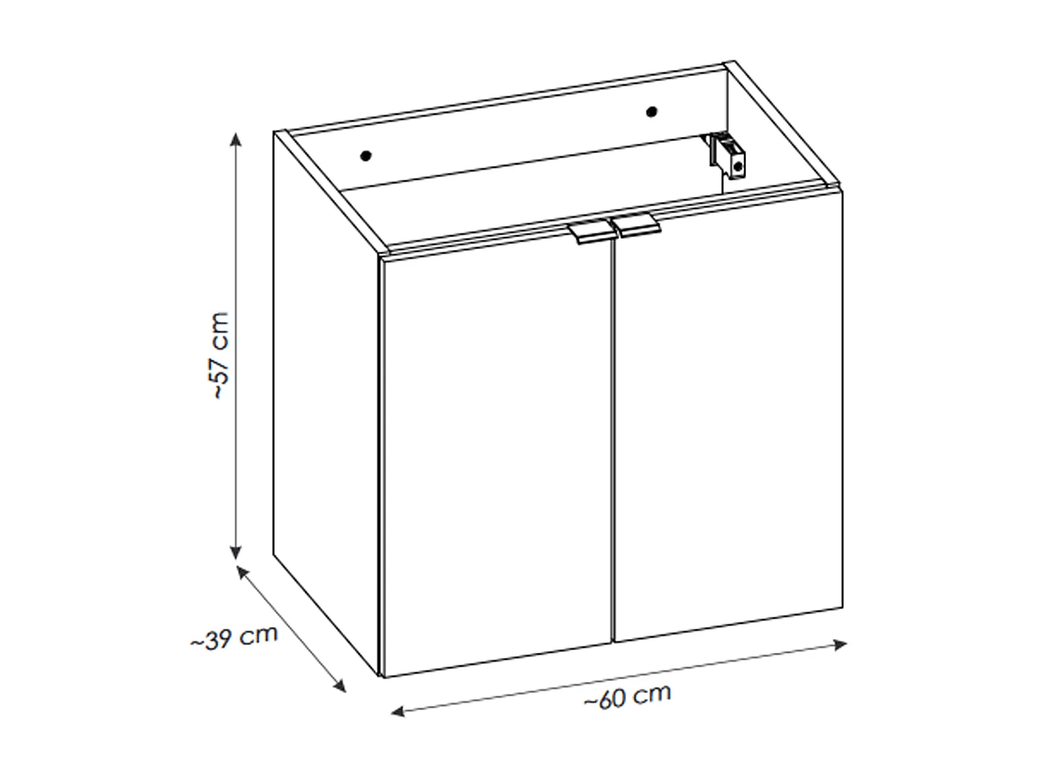 Meuble sous vasque de 120 cm - avec 2 vasques à poser - avec plan - Oak - 4 portes - VOLTA OAK