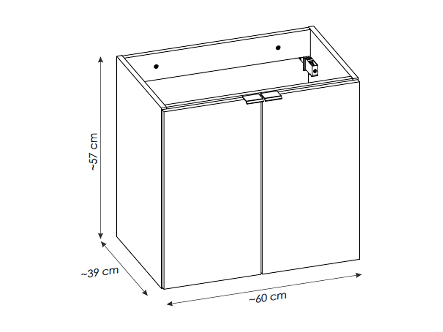 Meuble sous vasque de 120 cm - avec 2 vasques à poser - avec plan - Oak - 4 portes - VOLTA OAK